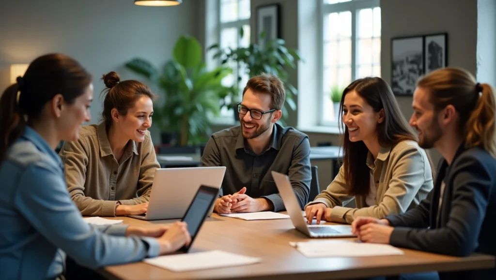Quanto custa para fazer um site profissional do zero? 1 Equipe de profissionais de marketing trabalhando
